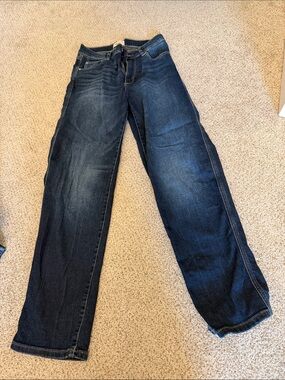 DL1961 Women's Boyfriend Jeans in Dark Blue Wash